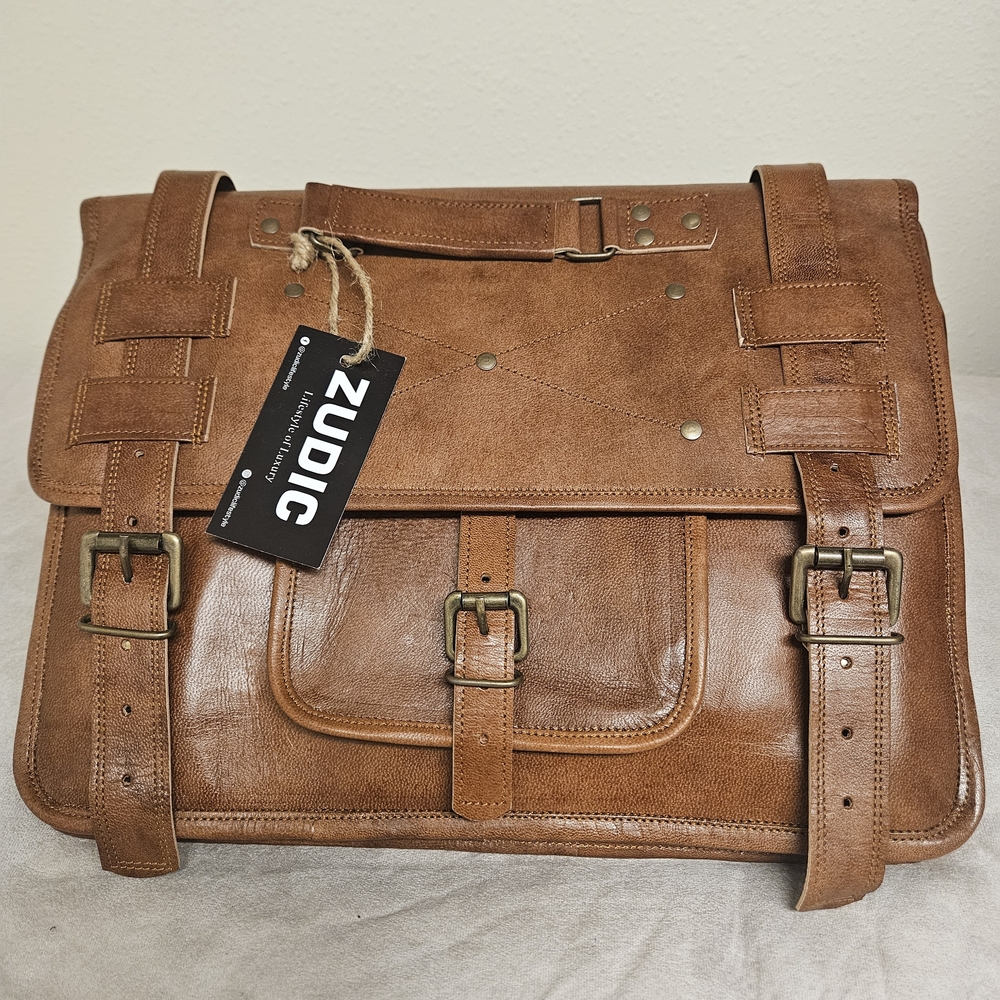 ZUDIC LEATHER VINTAGE MESSENGER BAG